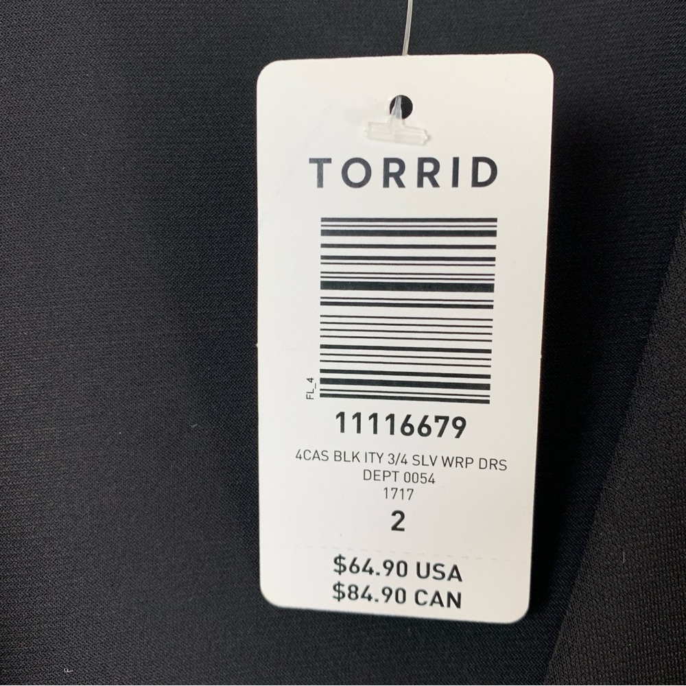 Torrid wrap pullover dress 3/4 sleeves -2 - Picture 3 of 13
